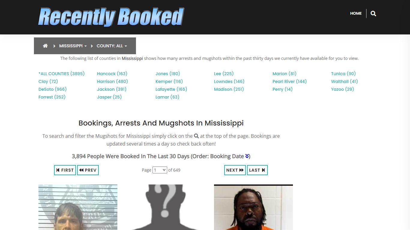 Recent bookings, Arrests, Mugshots in Pearl River County, Mississippi